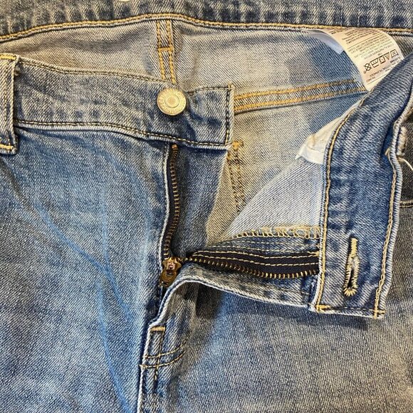 Old Navy Boyfriend Women Blue Distressed Ripped Jeans Standards Mid Rise Size 8 - Picture 7 of 13